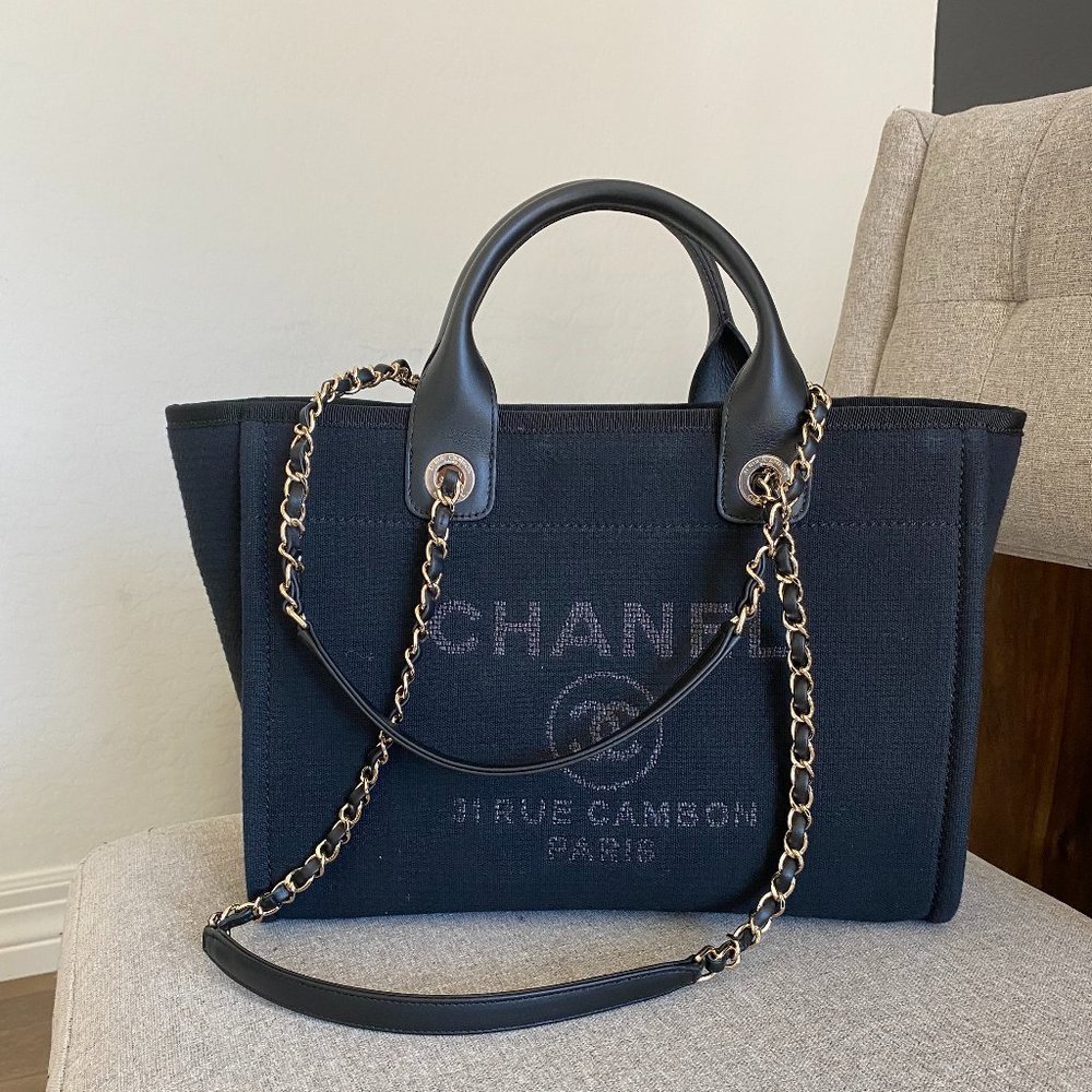 Chanel Deauville Tote Small Black